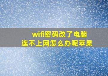 wifi密码改了电脑连不上网怎么办呢苹果