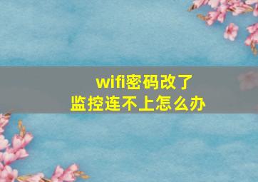 wifi密码改了监控连不上怎么办