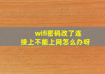 wifi密码改了连接上不能上网怎么办呀