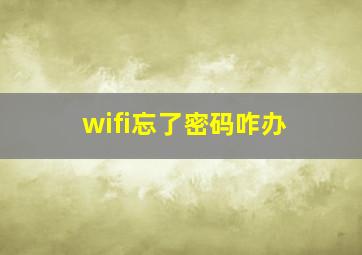 wifi忘了密码咋办