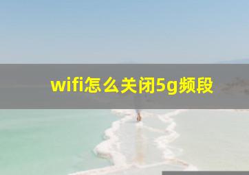 wifi怎么关闭5g频段