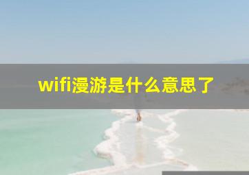 wifi漫游是什么意思了