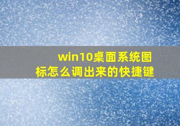 win10桌面系统图标怎么调出来的快捷键