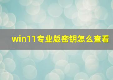 win11专业版密钥怎么查看