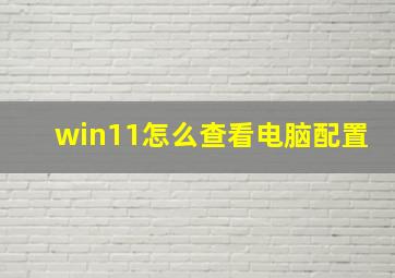 win11怎么查看电脑配置