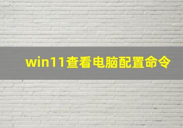 win11查看电脑配置命令