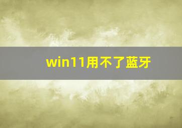 win11用不了蓝牙