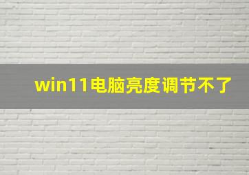 win11电脑亮度调节不了