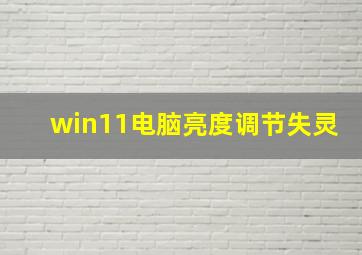 win11电脑亮度调节失灵