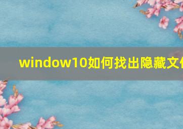 window10如何找出隐藏文件