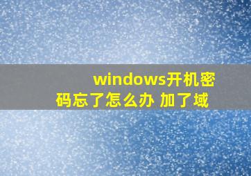 windows开机密码忘了怎么办 加了域