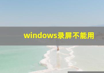 windows录屏不能用