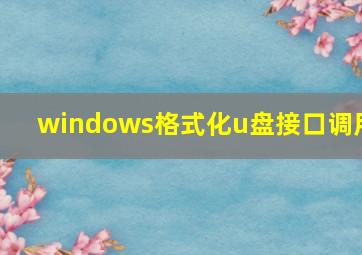 windows格式化u盘接口调用