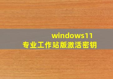 windows11专业工作站版激活密钥