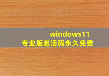 windows11专业版激活码永久免费