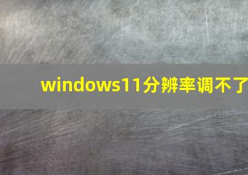 windows11分辨率调不了