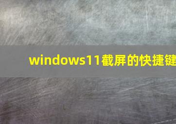 windows11截屏的快捷键