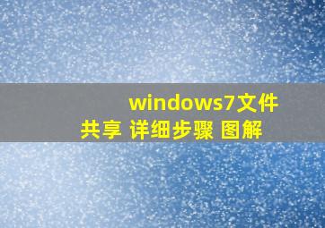 windows7文件共享 详细步骤 图解