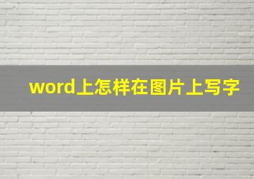 word上怎样在图片上写字