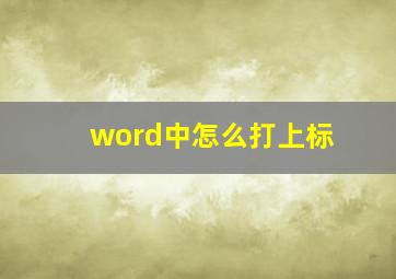 word中怎么打上标