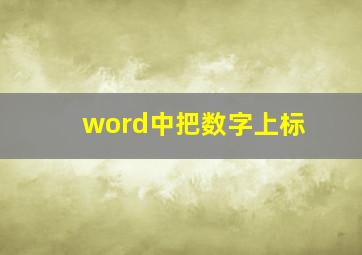 word中把数字上标