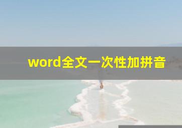 word全文一次性加拼音