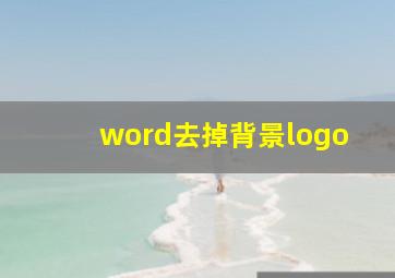 word去掉背景logo