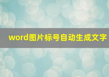 word图片标号自动生成文字