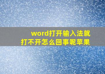 word打开输入法就打不开怎么回事呢苹果