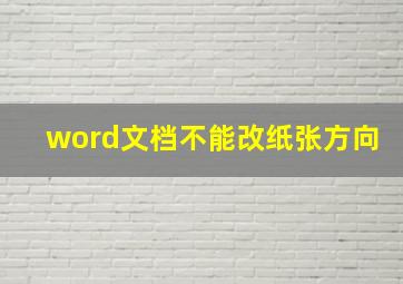 word文档不能改纸张方向