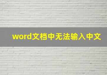 word文档中无法输入中文