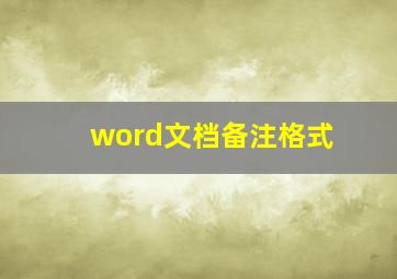 word文档备注格式