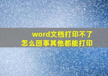 word文档打印不了怎么回事其他都能打印