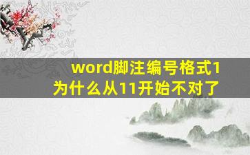 word脚注编号格式1为什么从11开始不对了