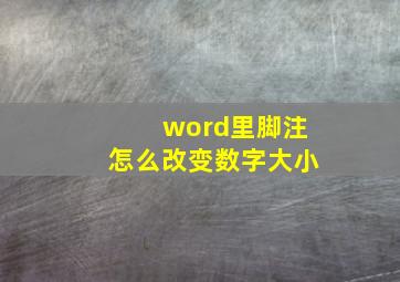 word里脚注怎么改变数字大小