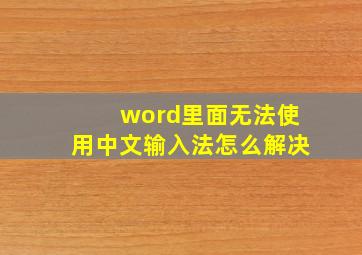 word里面无法使用中文输入法怎么解决