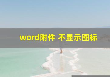 word附件 不显示图标