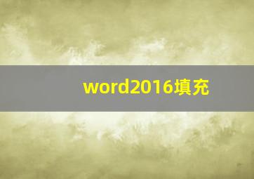 word2016填充