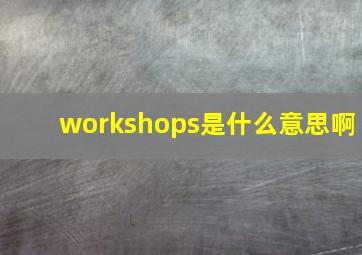 workshops是什么意思啊