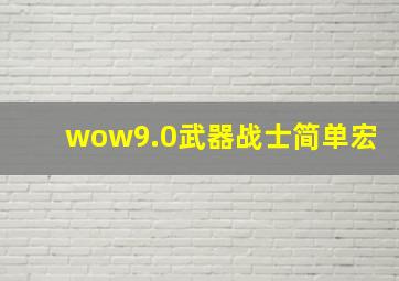 wow9.0武器战士简单宏