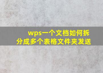 wps一个文档如何拆分成多个表格文件夹发送