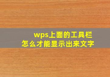 wps上面的工具栏怎么才能显示出来文字