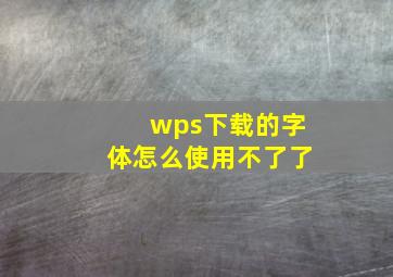 wps下载的字体怎么使用不了了