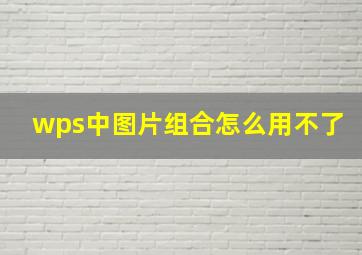 wps中图片组合怎么用不了