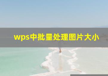 wps中批量处理图片大小