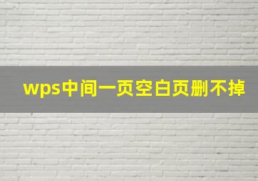 wps中间一页空白页删不掉