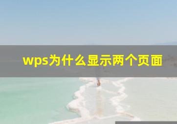 wps为什么显示两个页面