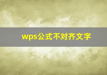 wps公式不对齐文字