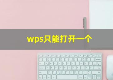 wps只能打开一个