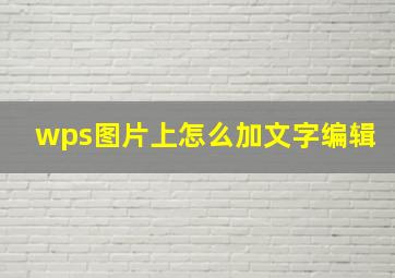 wps图片上怎么加文字编辑